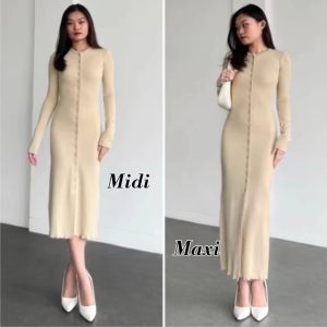 Long Dress Knit Rib Sheoul